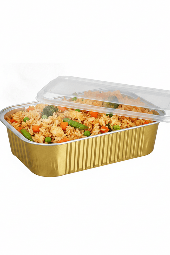 570mL Aluminium Gold & Silver Seires Pan Rectangular Base - 1000/Ctn - TEM IMPORTS™