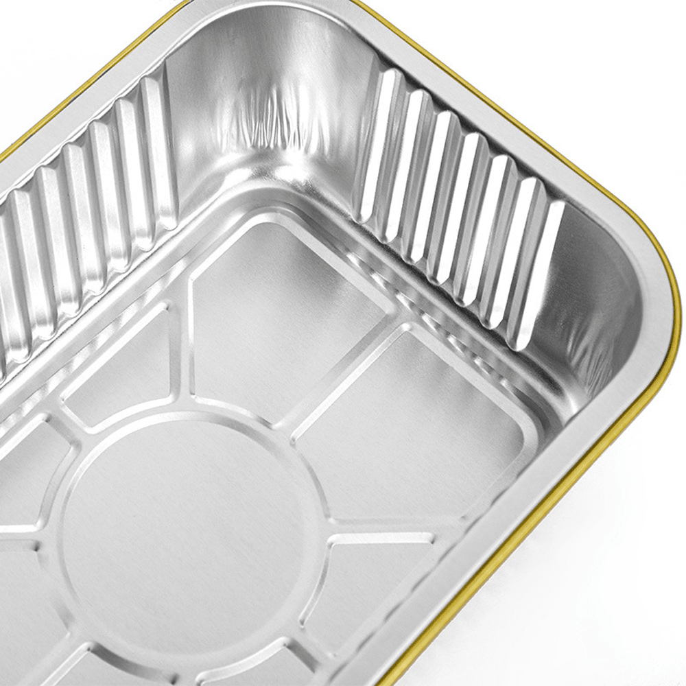 570mL Aluminium Gold & Silver Seires Pan Rectangular Base - 1000/Ctn - TEM IMPORTS™