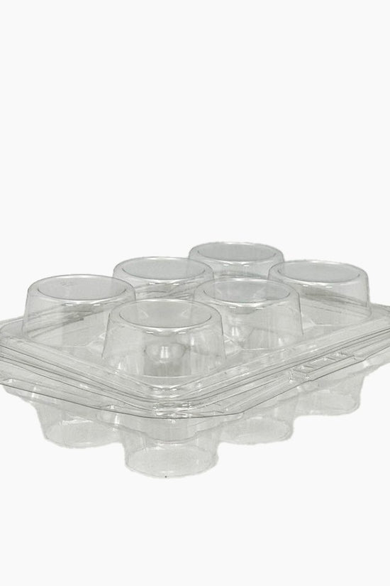 6 CupCake Clear PET Hinged Lid Holder With Handle - TEM IMPORTS™