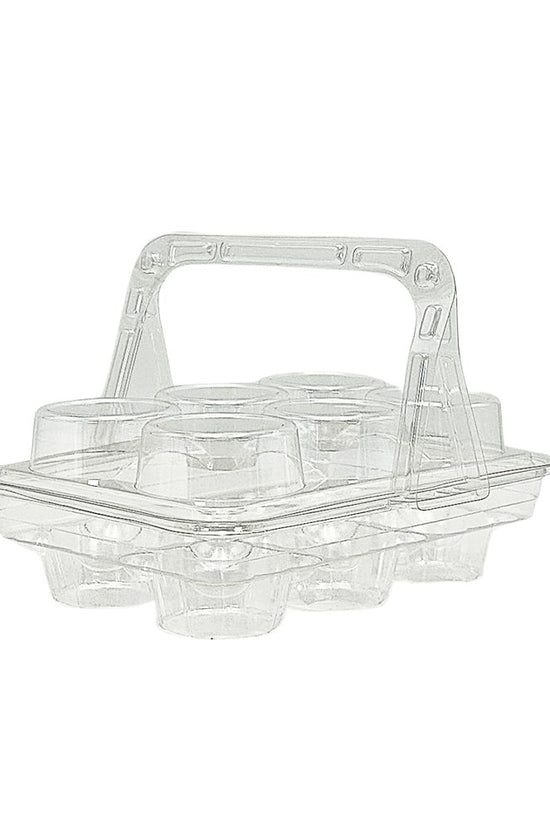 6 CupCake Clear PET Hinged Lid Holder With Handle - TEM IMPORTS™