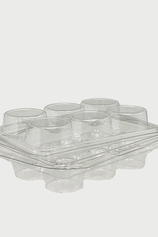 6 CupCake Clear PET Hinged Lid Holder With Handle - TEM IMPORTS™