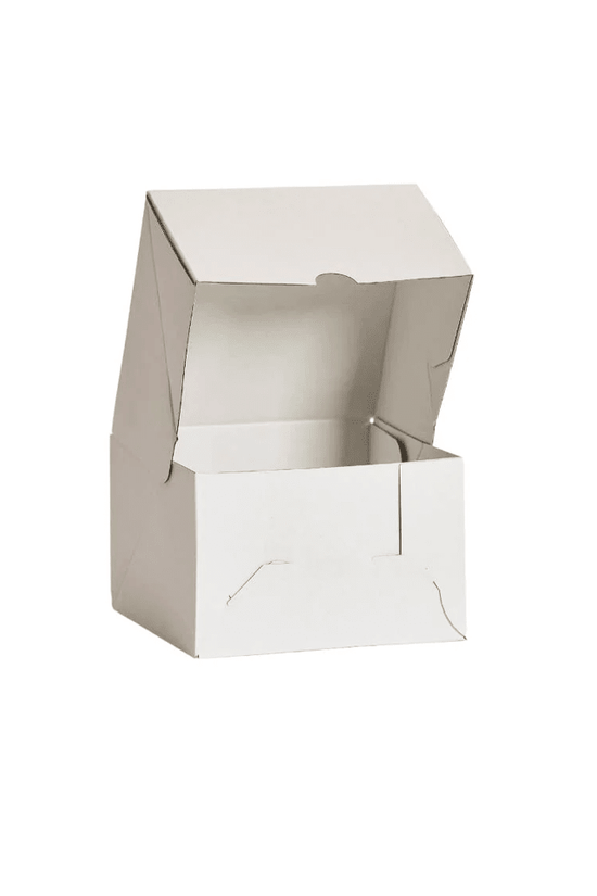 6" Inch Easy Fold White Corrugated Cake Box - 100/CTN - TEM IMPORTS™