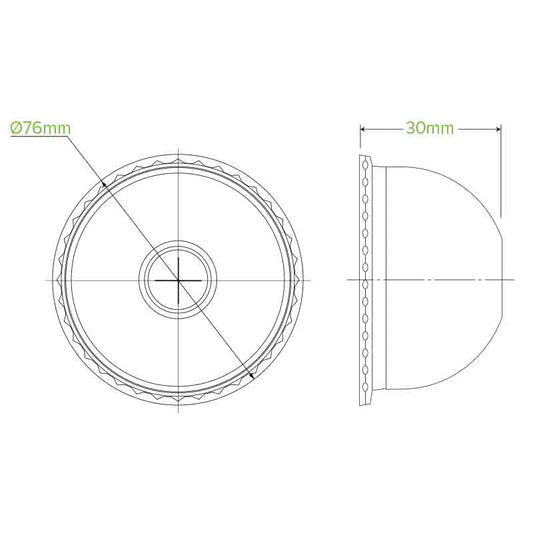 60-280mL (76mm) Dome X-Slot Hole Clear BioCup Lid - 1000pcs/ctn - TEM IMPORTS™
