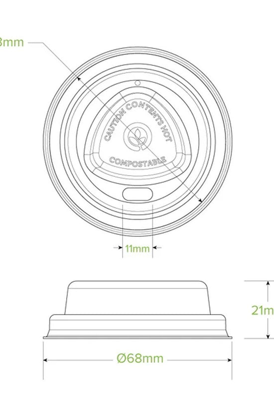 63mm / 4oz White Plant Fibre BioCup Lid - 2000pcs/Ctn - TEM IMPORTS™