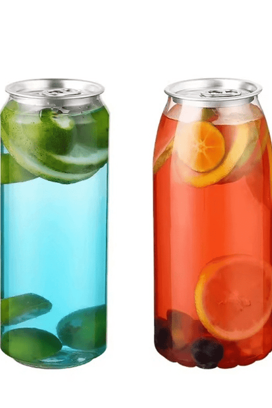 650mL Clear PET Can With Lid - 200/CTN - TEM IMPORTS™