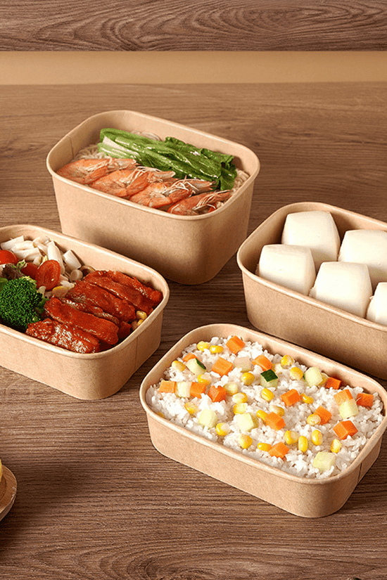 650mL PP Coated Kraft Rectangular Container - TEM IMPORTS™