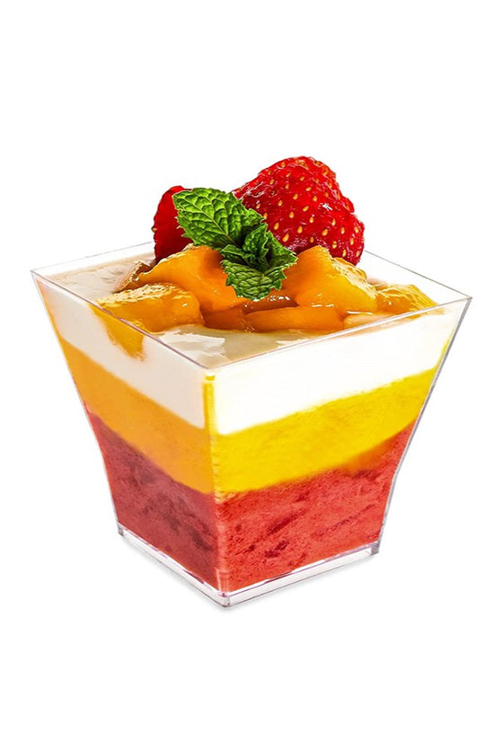 65mL Clear Mini Square Dessert Cup Base - TEM IMPORTS™