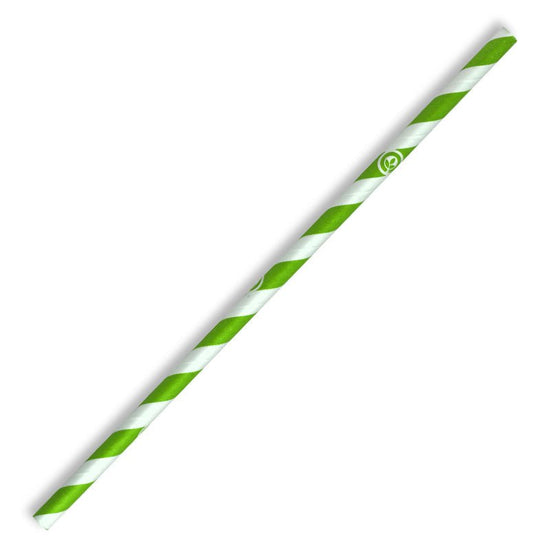 6mm Regular Green Stripe BioStraw - 2500pcs/Ctn - TEM IMPORTS™