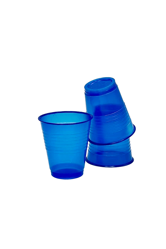 6oz/180mL Blue Plastic Water Cup - 40/PKT - TEM IMPORTS™