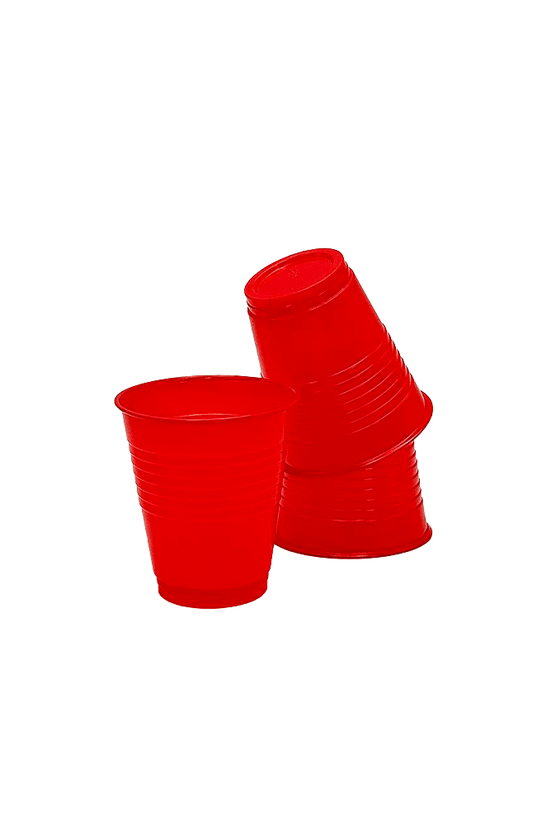 6oz/180mL Red Plastic Water Cup - 40/PKT - TEM IMPORTS™