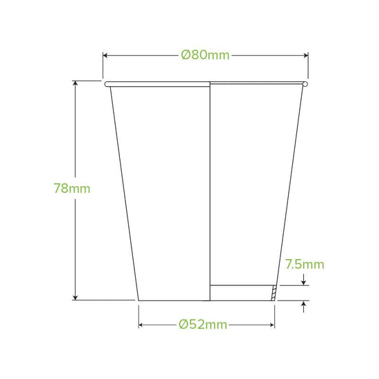 6oz/230mL (80mm) White Single Wall BioCup - 1000pcs/ctn - TEM IMPORTS™