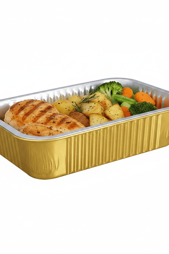 750mL Aluminium Gold & Silver Seires Pan Rectangular Base - 1000/Ctn - TEM IMPORTS™