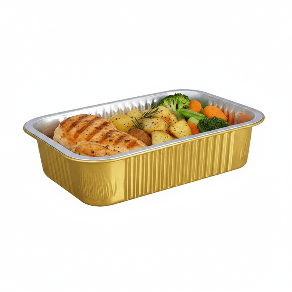 750mL Aluminium Gold & Silver Seires Pan Rectangular Base - 1000/Ctn - TEM IMPORTS™