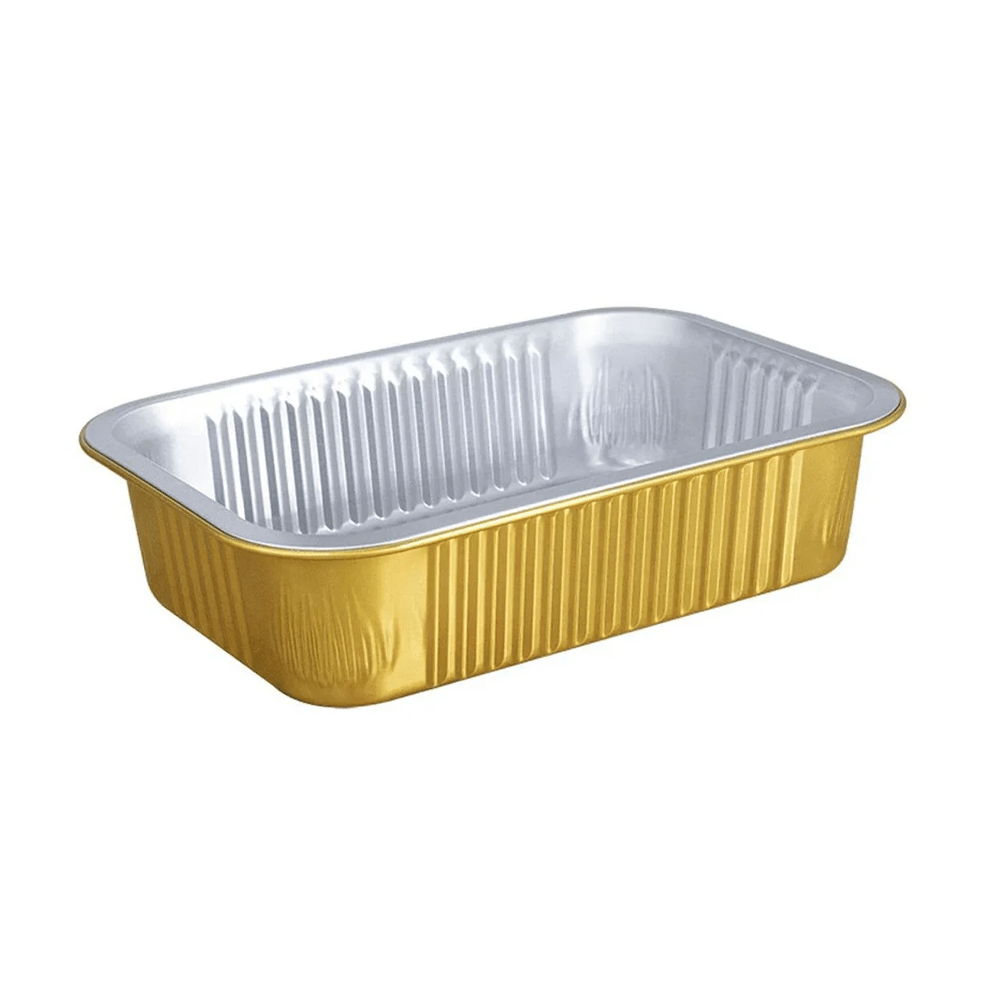 750mL Aluminium Gold & Silver Seires Pan Rectangular Base - 1000/Ctn - TEM IMPORTS™