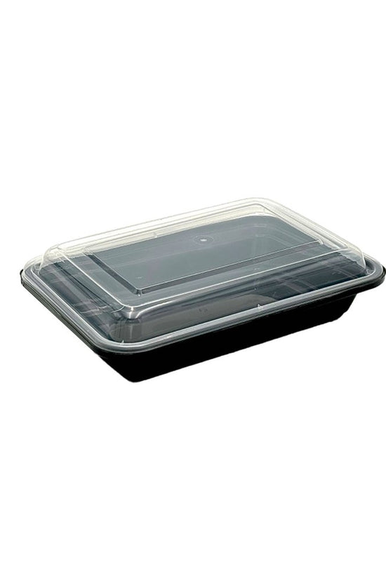 750mL Black Rectangular Tamper Proof Container With Clear Lid - TEM IMPORTS™