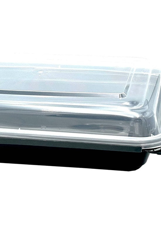750mL Black Rectangular Tamper Proof Container With Clear Lid - TEM IMPORTS™