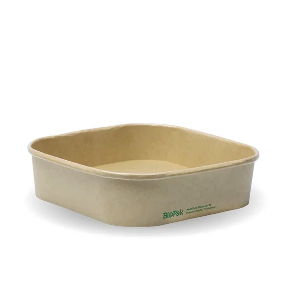 750mL Kraft BioBoard Square Takeaway Base - 300pcs/Ctn - TEM IMPORTS™