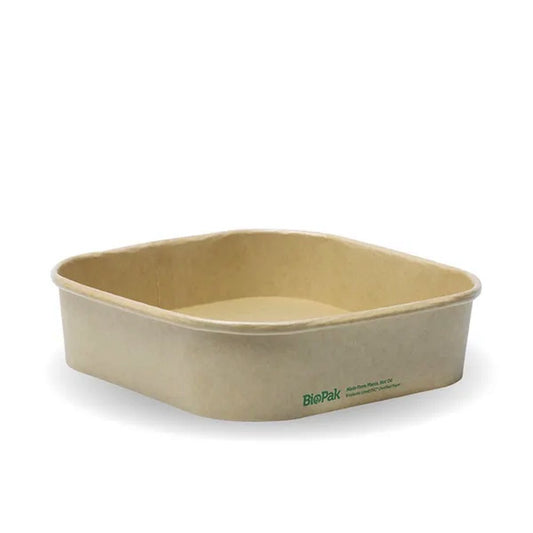 750mL Kraft BioBoard Square Takeaway Base - 300pcs/Ctn - TEM IMPORTS™