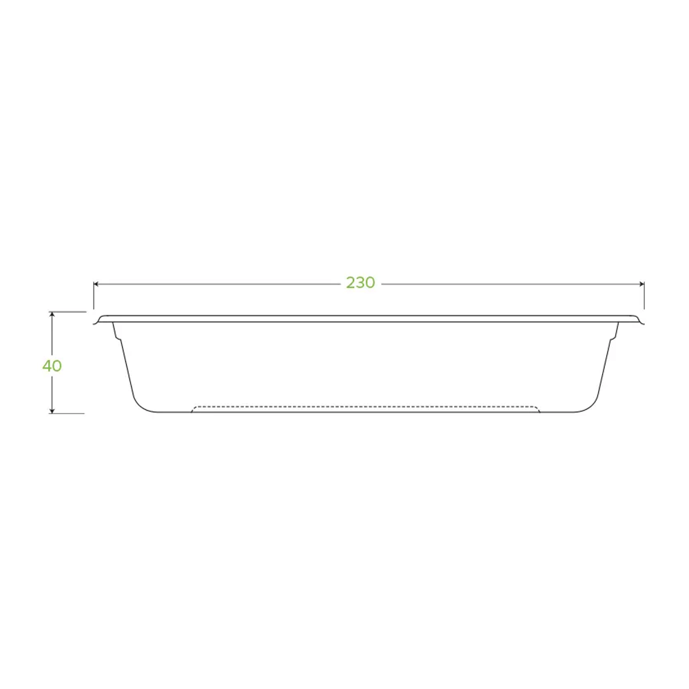 750mL Natural Rectangular Plant Fibre Tray - 500/CTN - TEM IMPORTS™