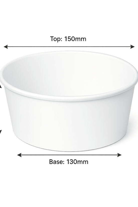 750mL PE Coated White Paper Salad Bowl - TEM IMPORTS™