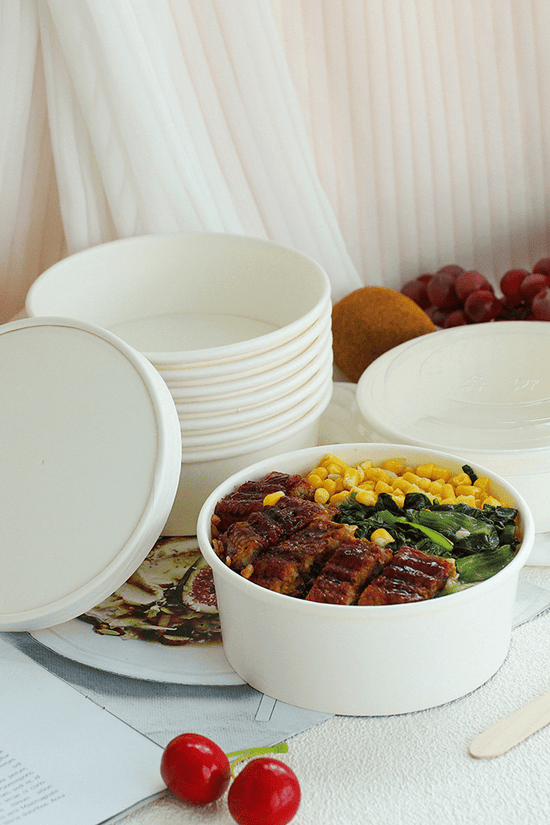 750mL PE Coated White Paper Salad Bowl - TEM IMPORTS™