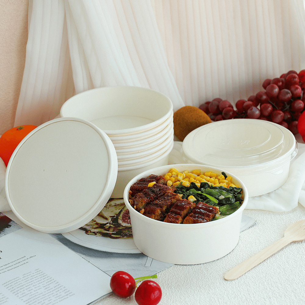 750mL PE Coated White Paper Salad Bowl - TEM IMPORTS™