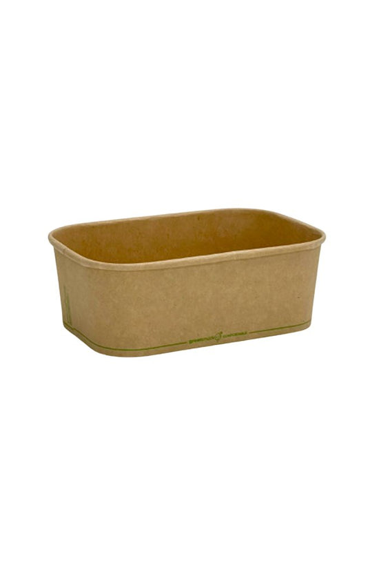 750mL PLA Coated Kraft Rectangular Container - TEM IMPORTS™