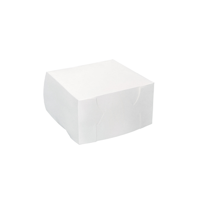 Milkboard Cake Box White With Hinged 7x7x4 - 100/CTN