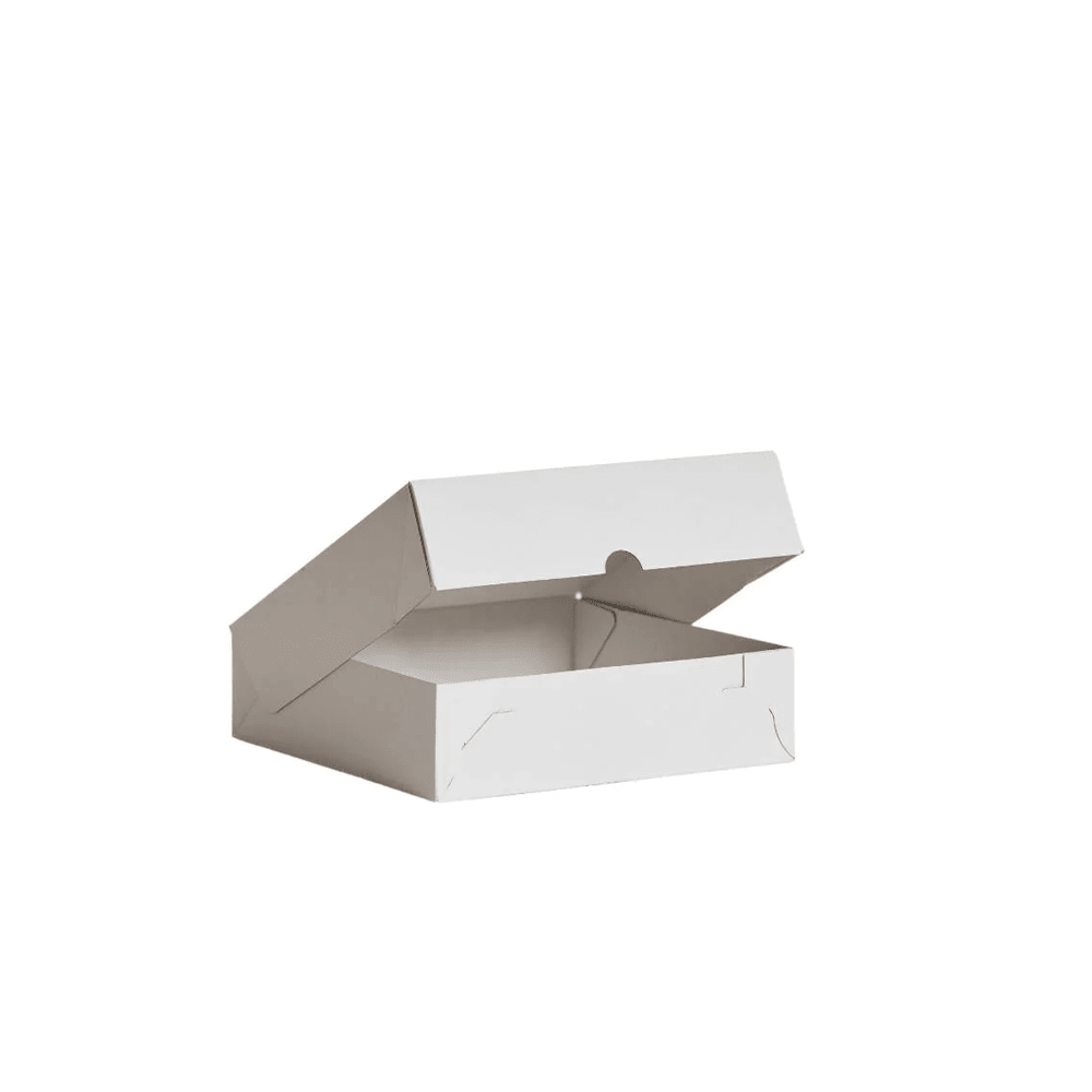 8" Inch Easy Fold White Corrugated Cake Box - 100/CTN - TEM IMPORTS™