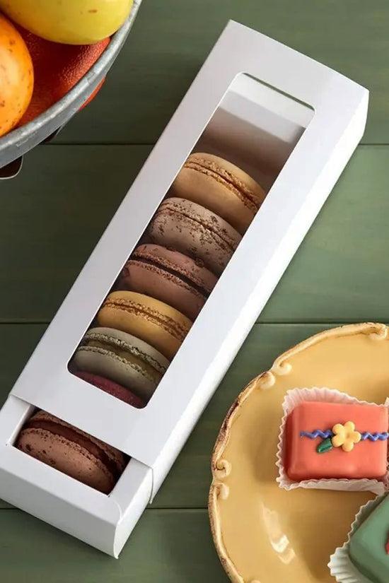 8 Macarons White Paper Box With Window - TEM IMPORTS™
