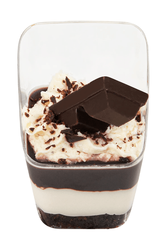 80mL Clear Mini Square Slanted Shape Dessert Cup - TEM IMPORTS™