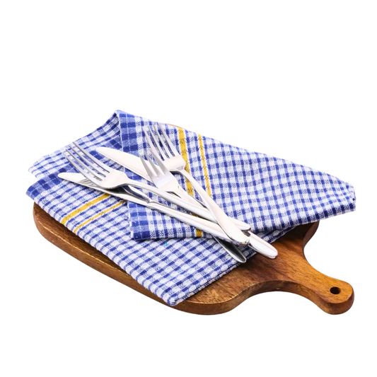 KH Megachef® Checked Teatowel 50cmx70cm - Blue (Pack of 12)