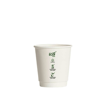 8oz (90mm) Truly Eco® Aqueous Double Wall Paper Cup White - 500/CTN - TEM IMPORTS™