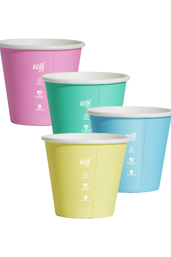 8oz Truly Eco Pastel Single Wall Coffee Cup (90mm Rim)