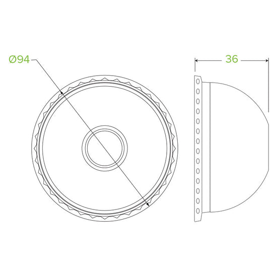 8oz/250mL Clear PET Dome BioBowl Lid - 1000pcs/Ctn - TEM IMPORTS™