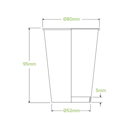 8oz/280mL (80mm) Black Single Wall BioCup - 1000pcs/ctn - TEM IMPORTS™