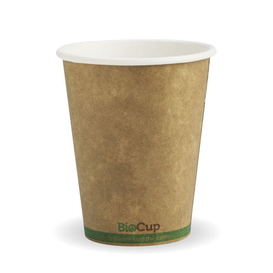 8oz/280mL (80mm) Kraft Green Stripe Single Wall BioCup - 1000pcs/Ctn - TEM IMPORTS™