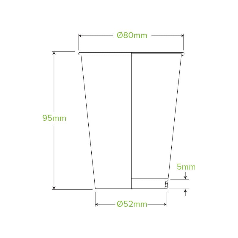 8oz/280mL (80mm) Stone Single Wall BioCup - 1000pcs/ctn - TEM IMPORTS™