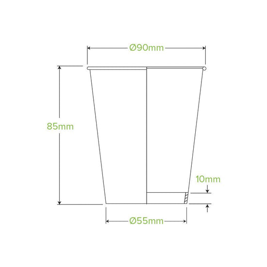 8oz/280mL (90mm) Black Single Wall BioCup - 1000pcs/ctn - TEM IMPORTS™