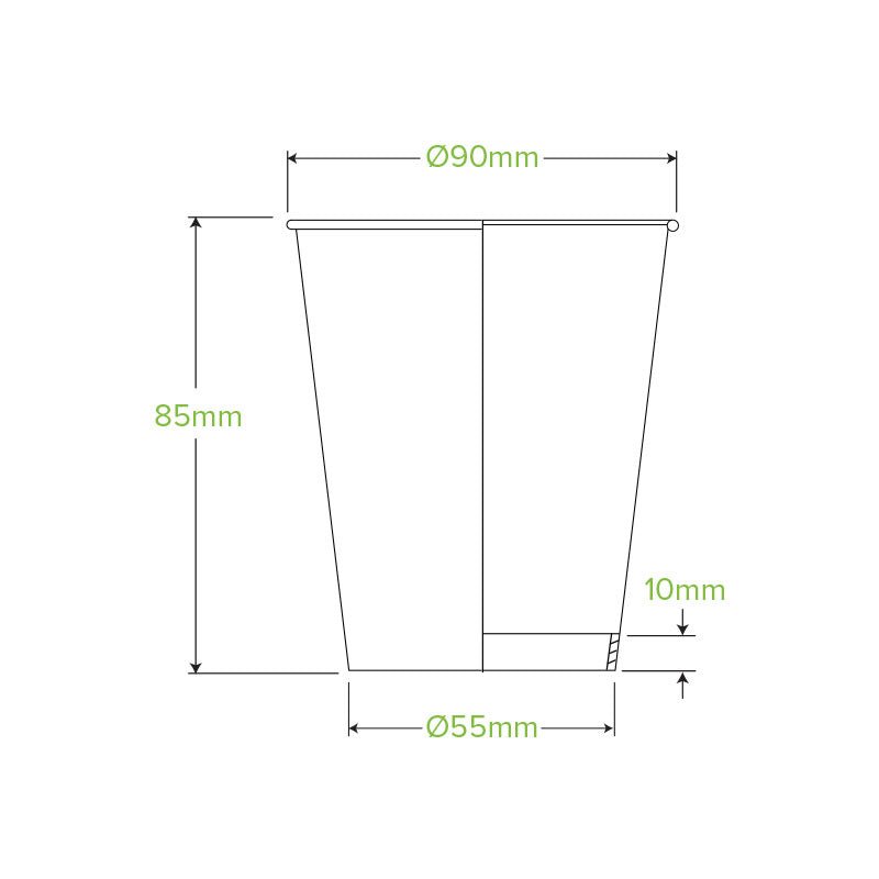 8oz/280mL (90mm) Black Single Wall BioCup - 1000pcs/ctn - TEM IMPORTS™