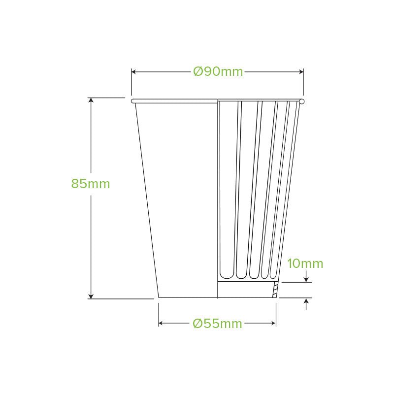 8oz/295mL (90mm) White Double Wall BioCup - 1000pcs/ctn - TEM IMPORTS™