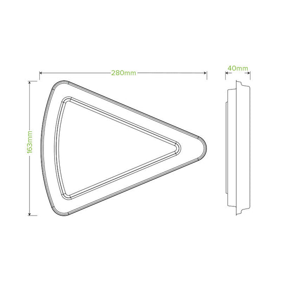 9" Natural Plant Fibre Pizza Slice Clamshell - 250pcs/Ctn - TEM IMPORTS™