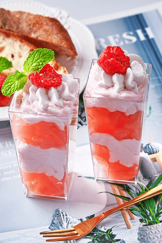 90mL Clear Mini Tall Square Cube Dessert Cup Base - TEM IMPORTS™