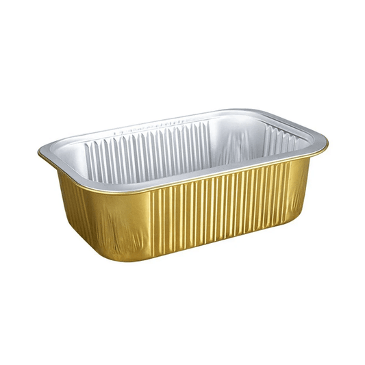 930mL Aluminium Gold & Silver Seires Pan Rectangular Base - 1000/Ctn - TEM IMPORTS™