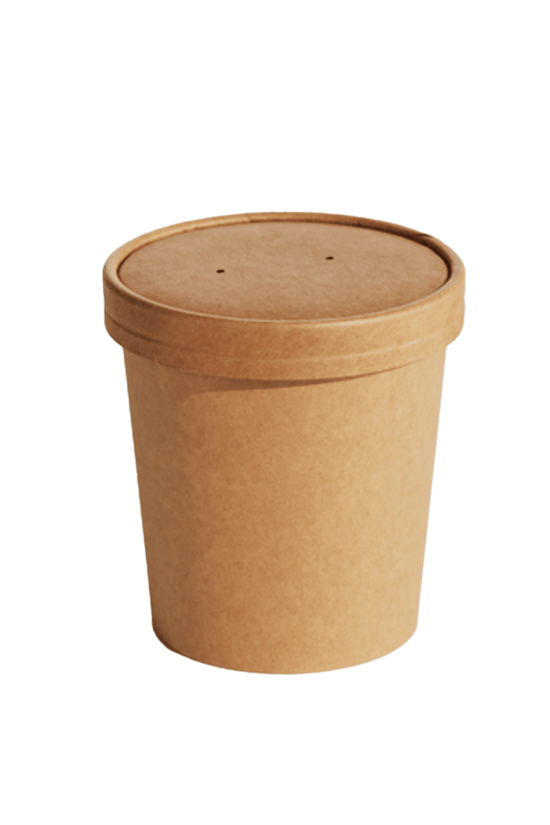 98mm Kraft Paper Lid For 8/12/16oz Soup Cup - 500/CTN - TEM IMPORTS™