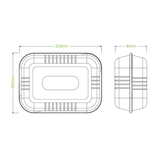 9x6x3" White Plant Fibre Clamshell - 250pcs/Ctn - TEM IMPORTS™
