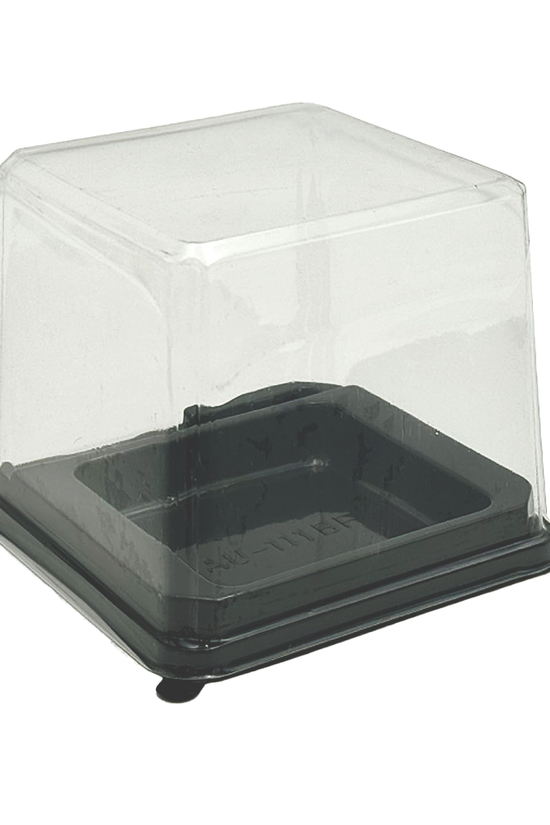 H100mm Square Internal Square With Clear Lid Container
