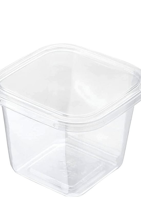 400mL Clear Tall Square Dessert Container With Lid