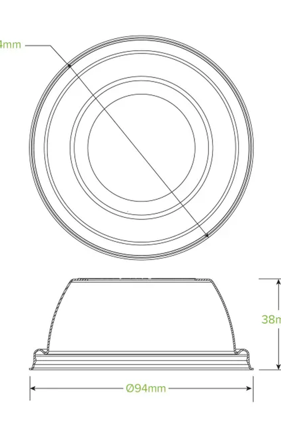 90mm Plant Fibre Wide Hole Dome Cold Paper BioCup Lid - 1380/CTN