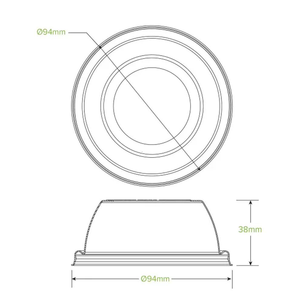90mm Plant Fibre Wide Hole Dome Cold Paper BioCup Lid - 1380/CTN